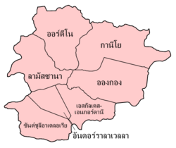 Andorské okresy – thajština