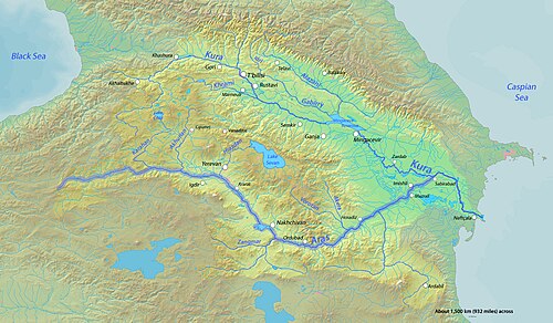 Mapa řeky Aras