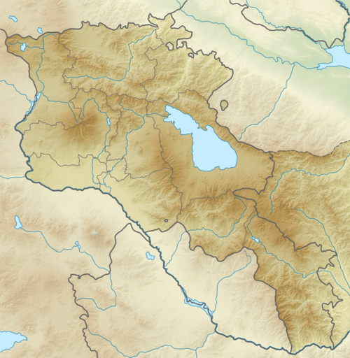 Reliéfní mapa Arménie s NKR