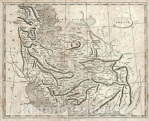 Mapa Persie od Arrowsmithe, 1819