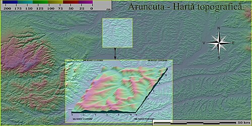 Aruncuta 0 - Topografická mapa