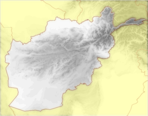 Topografická mapa Afghánistánu