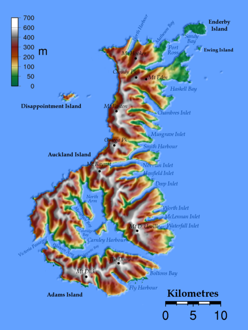 Topografická mapa Aucklandu