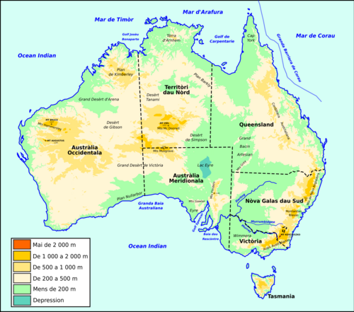 Austrálie - topografie