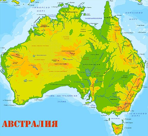 Mapa Austrálie