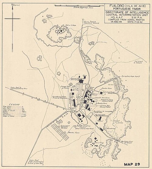 Australská vojenská mapa Fuiloro 1942