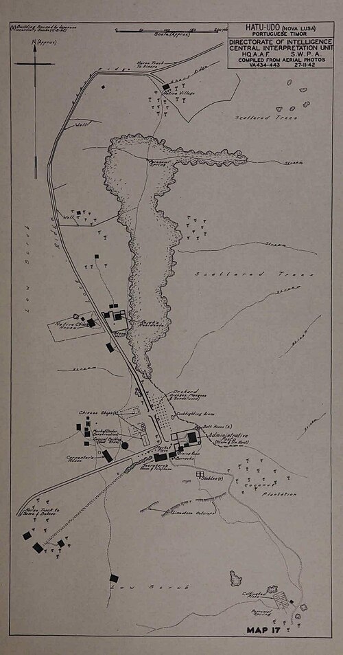 Australská vojenská mapa Hato-Udo 1942