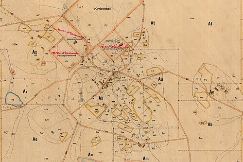 Mapa vypořádání Dikanäs 1905
