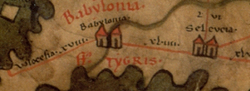 Babylon a Seleukeia (Peuting. mapa)