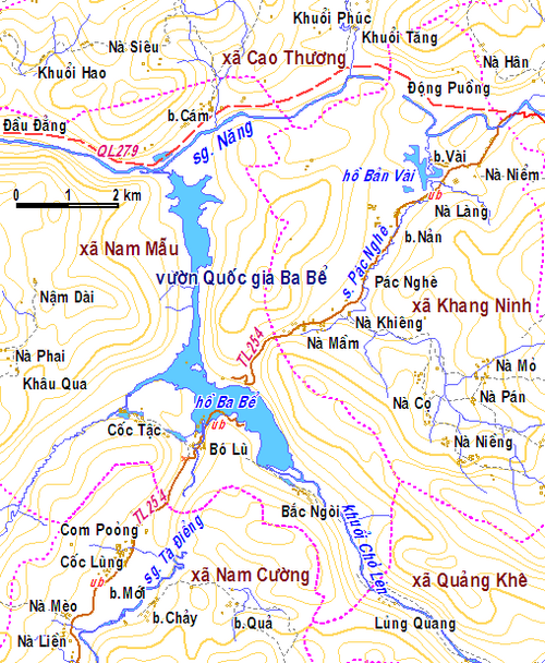 Mapa Bác Kạn - Hồ Ba Bể