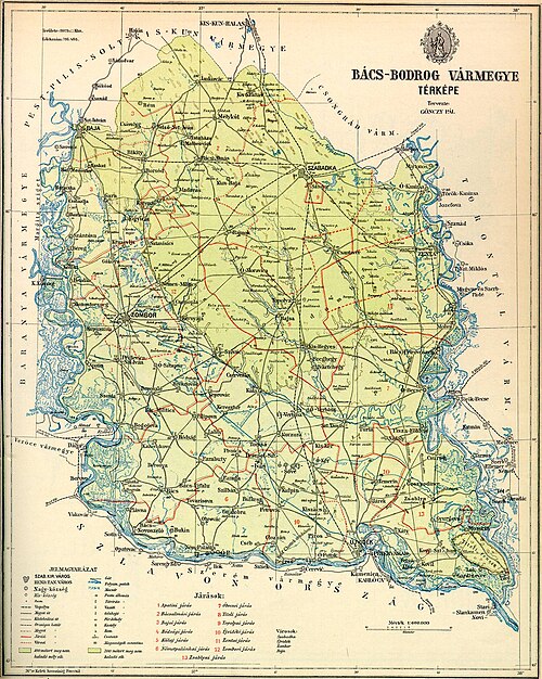 Mapa okresu Bács-Bodrog