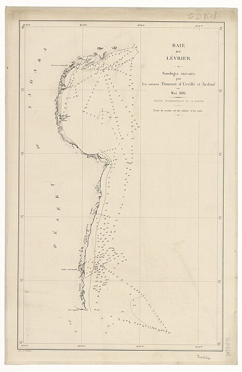 Baie du Lévrier. Hlubinné měření z května 1886