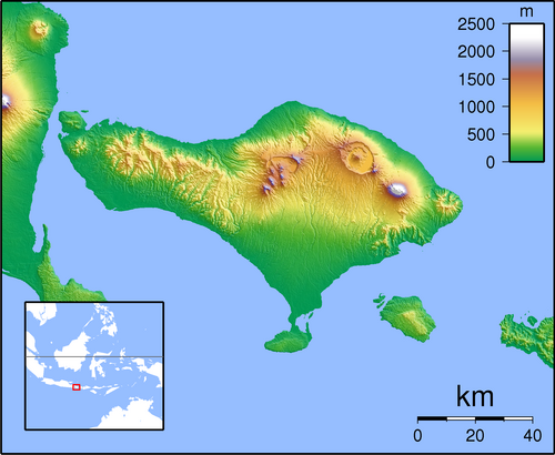 Bali - lokátor topografie