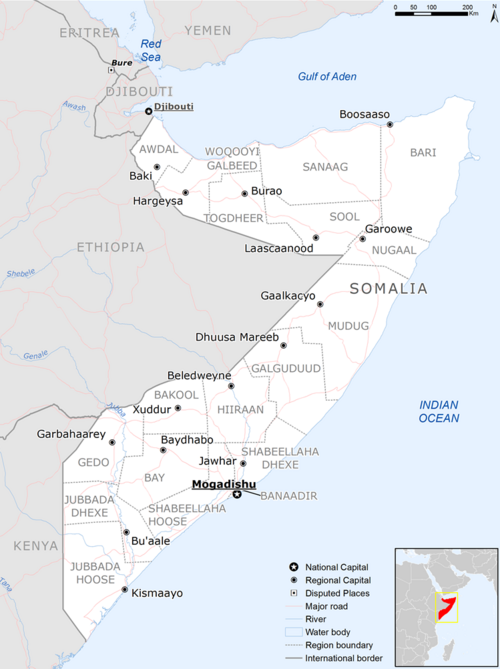 Základní mapa Somálska