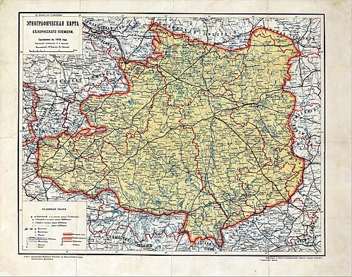 Bělorusové. Mapa Karského (1918)