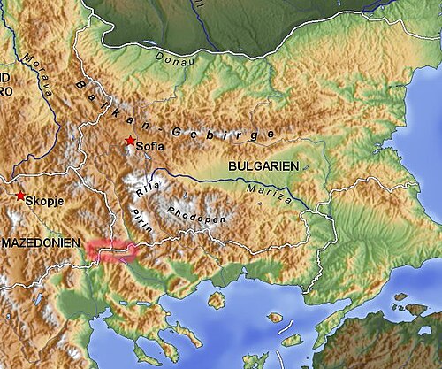 Belasiza Balkan topografická de