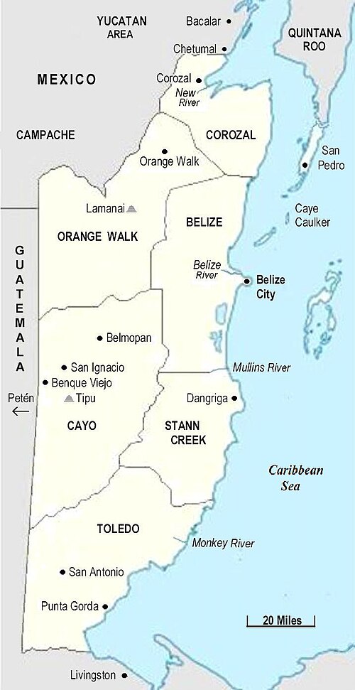 Historická mapa Belize