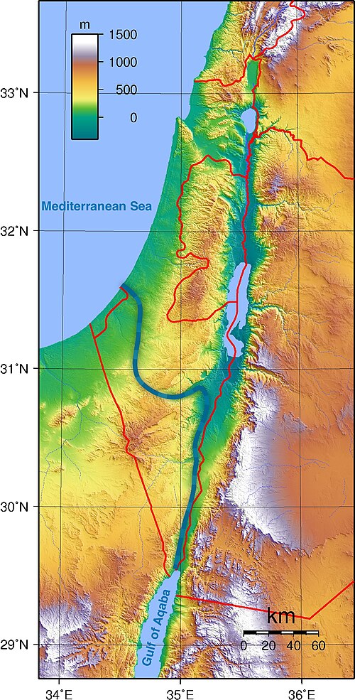 Topografická mapa Benova kanálu