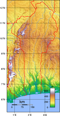 Topografie Beninu