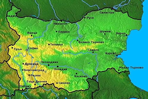 Bulharská topografická mapa