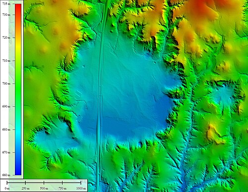 Mapa stínované nadmořské výšky Big Basin