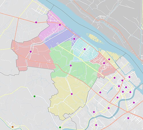 Administrativní mapa okresu Binhthuy