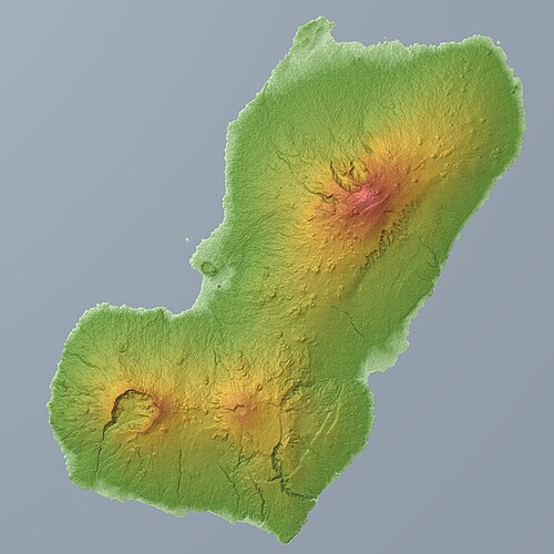 Mapa reliéfu Bioko, SRTM-1
