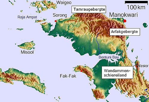 Poloostrov Ptačích hlav - topografie
