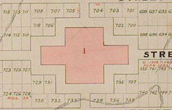 Černá mapa Christchurch 1850 (ústředí)