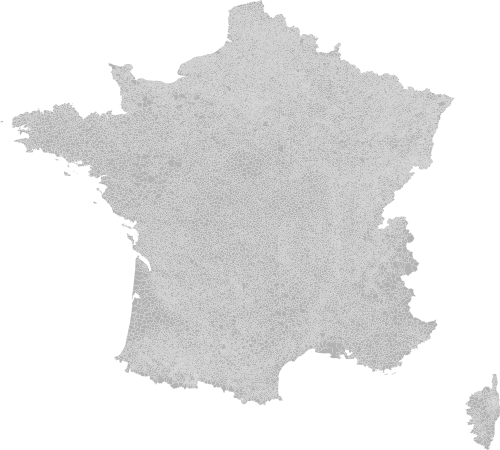 Mapa Francie s obcemi