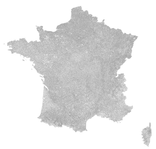 Mapa Francie s obcemi 2017