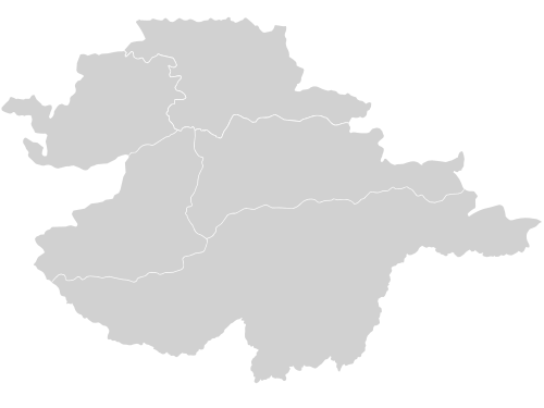 Prázdná mapa Narynské oblasti (s okresy)