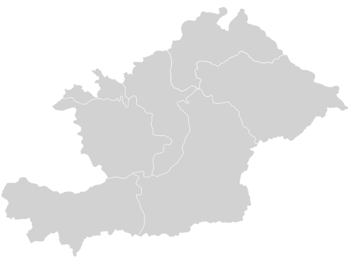 Prázdná mapa Ošské oblasti (s okresy)