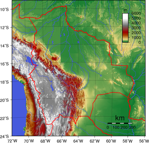 Topografie Bolívie