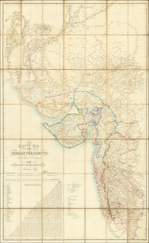 Mapa tras Bombayské prezidency