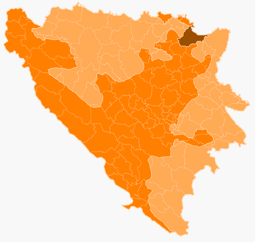 Mapa správních jednotek Bosny a Hercegoviny