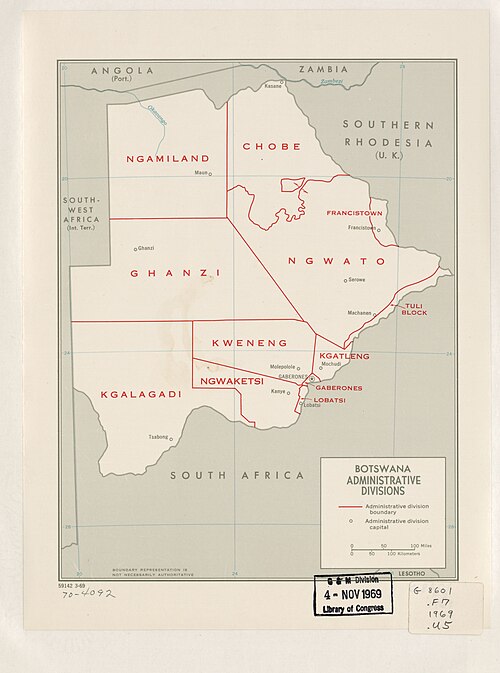 Botswana - Správní rozdělení