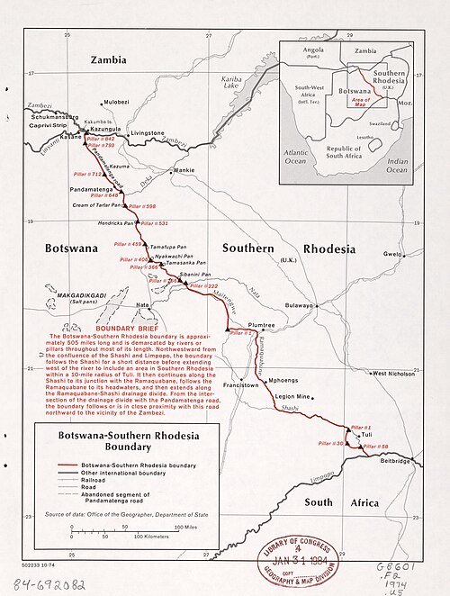 Hranice Botswana-Jižní Rhodésie