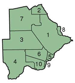 Botswana - Okresy číslované 300px