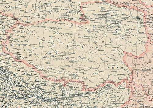 Hranice Tibetu v mapě Číny z 1912