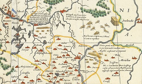 Brána Smolensk na mapě Radziwiłła 1613