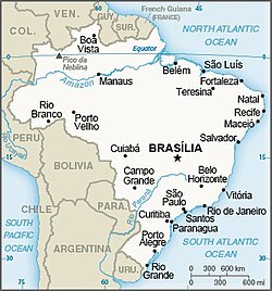Mapa Brazílie - CIA WFB (2023)