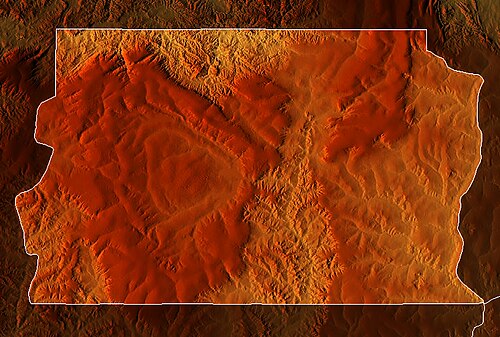 Brazílie Federální území: mapa reliéfu