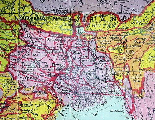 Britská Indie (1940) - regionální mapa