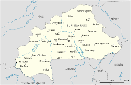 Burkina Faso - Obecná mapa V1