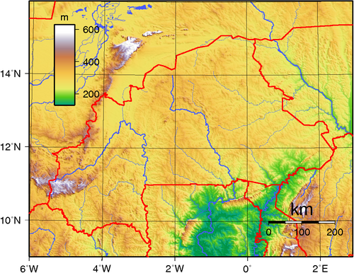 Topografie Burkina Faso