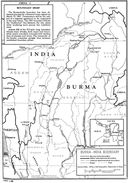 Mapa Barmy a Indie