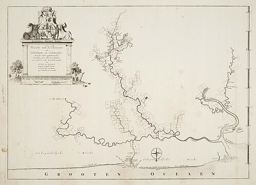 Mapa řek Surinamu 1688