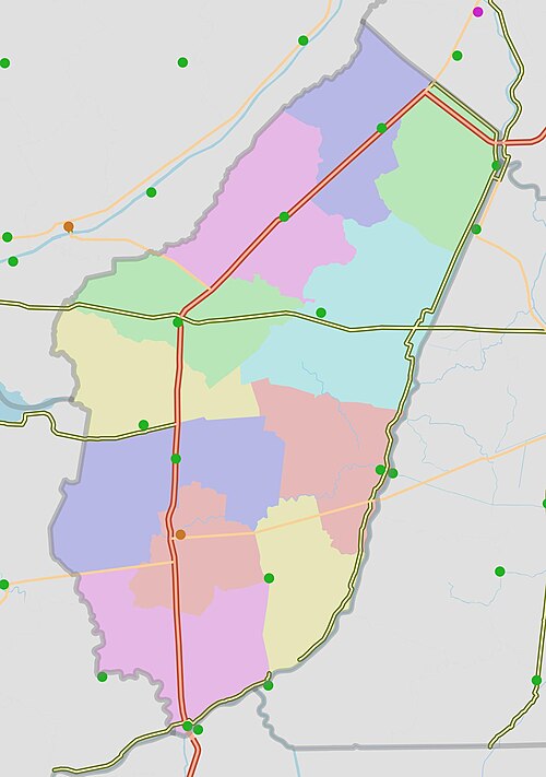 Administrativní mapa okresu Cainuoc
