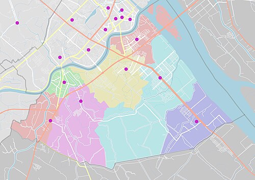 Administrativní mapa okresu Cairang